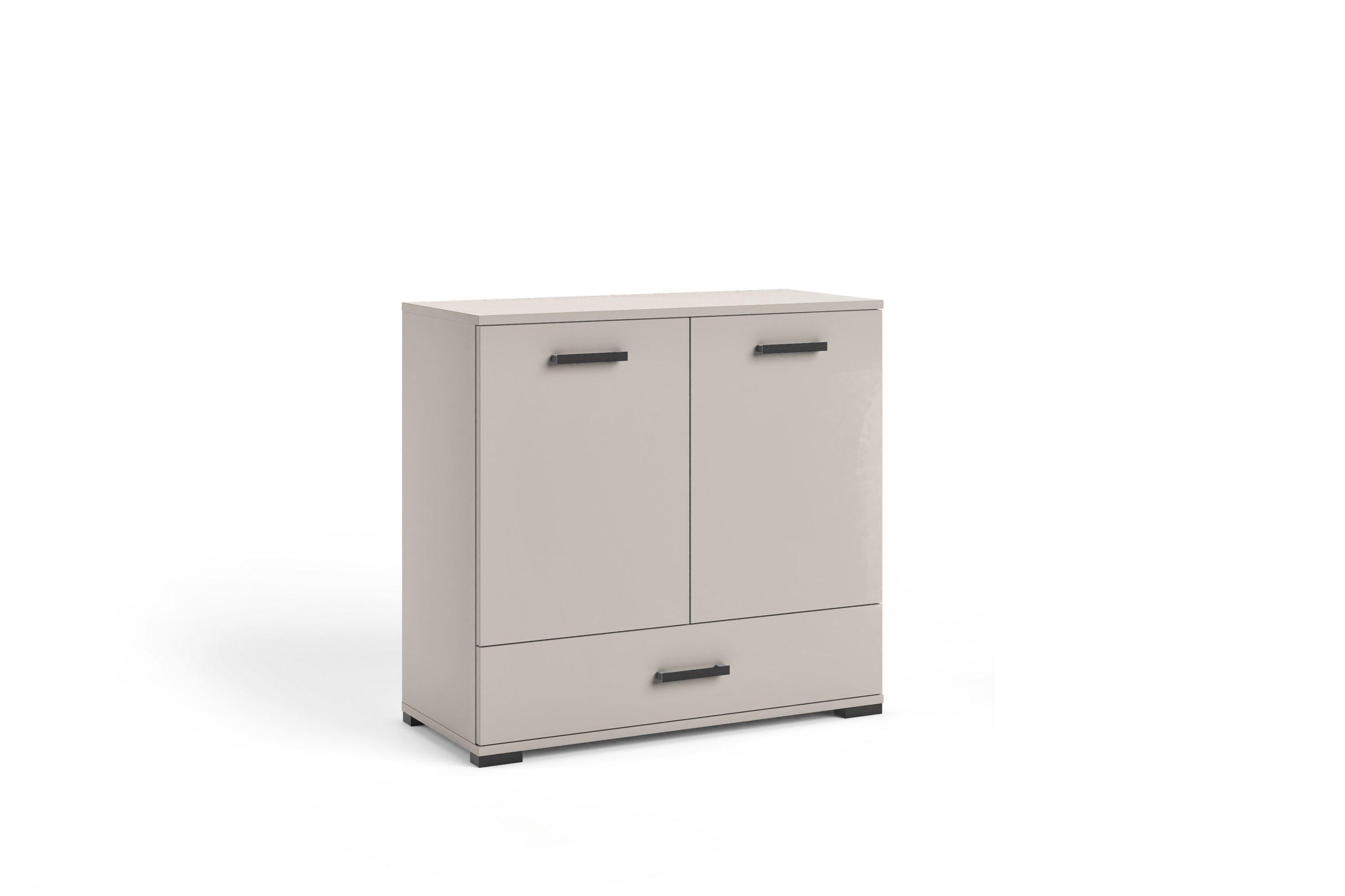 KOMMODE ALBANO 90/83/40cm mit 1 Schubladen 2 Türen Kaschmir - Kaschmir, Holzwerkstoff (90/83/40cm) - MASSENO