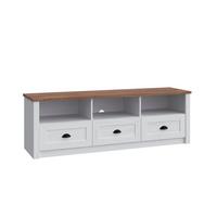 TV-MÖBEL Léandre Weiß und Holz - Weiß, Holzwerkstoff (158/48.6/43cm) - Petits-meubles