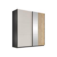 SCHIEBETÜRENSCHRANK Evora 203 - Kaschmir/Schwarz, Holzwerkstoff/Kunststoff (203/215/65cm) - MIRJAN24