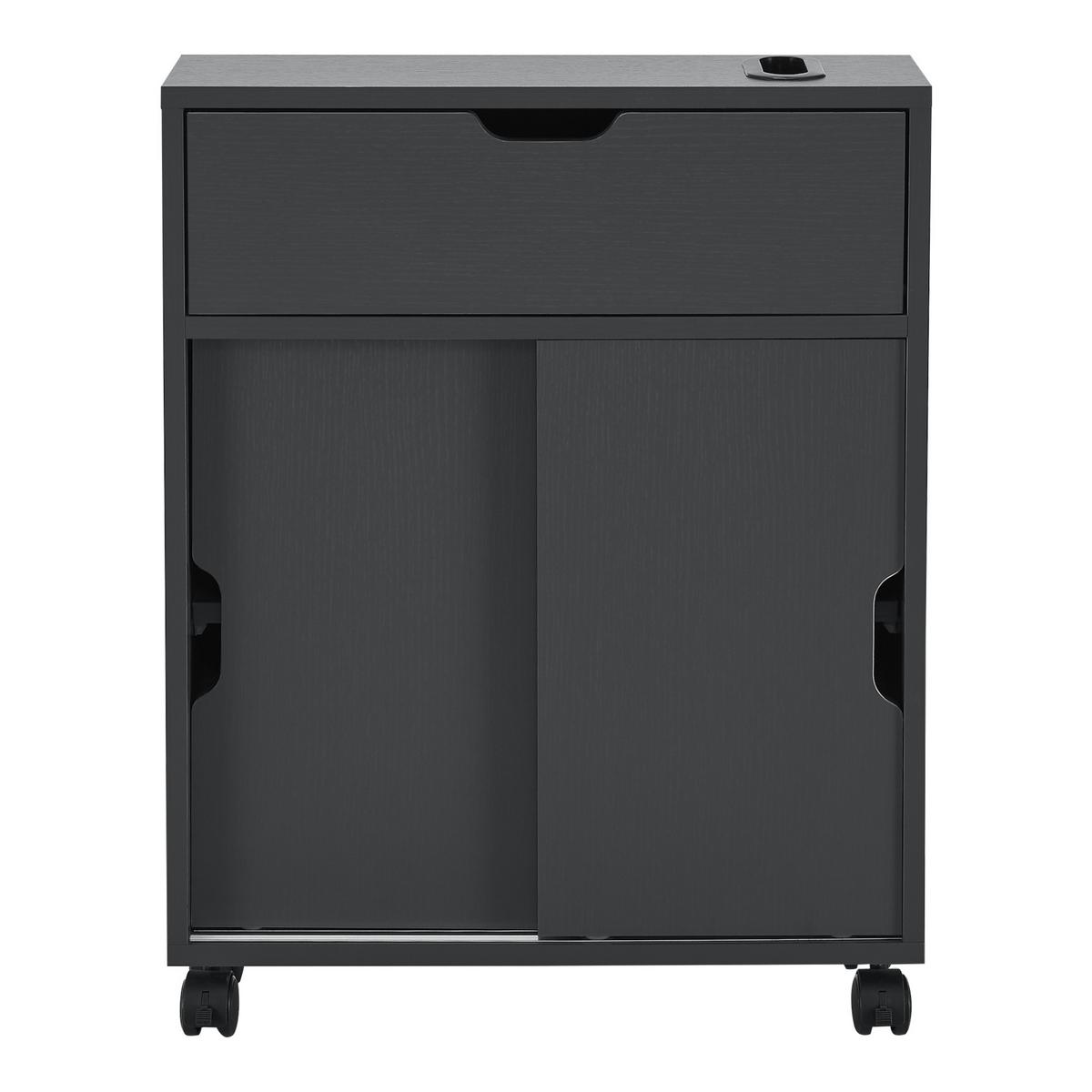 SEITENSCHRANK Kempele - Dunkelgrau, Holzwerkstoff (52/67/17cm) - [en.casa]
