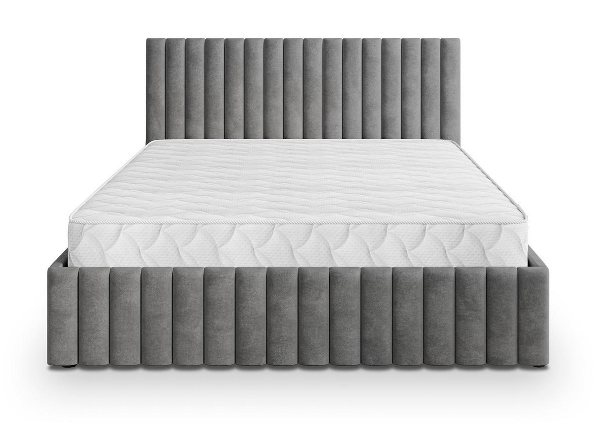 POLSTERBETT CARMIA K 120x200 cm mit Bettkästen - Grau - Grau, Holz/Textil - MASSENO