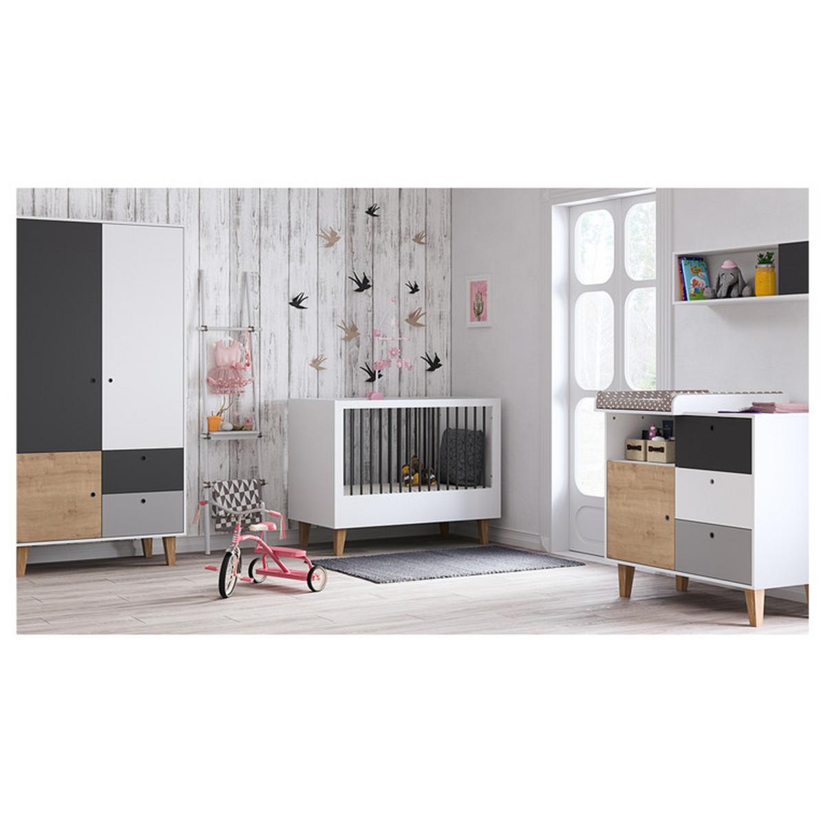 BABYZIMMER 3-teilig Eiche - Braun, Holzwerkstoff (144.5/97/75cm) - Petits-meubles