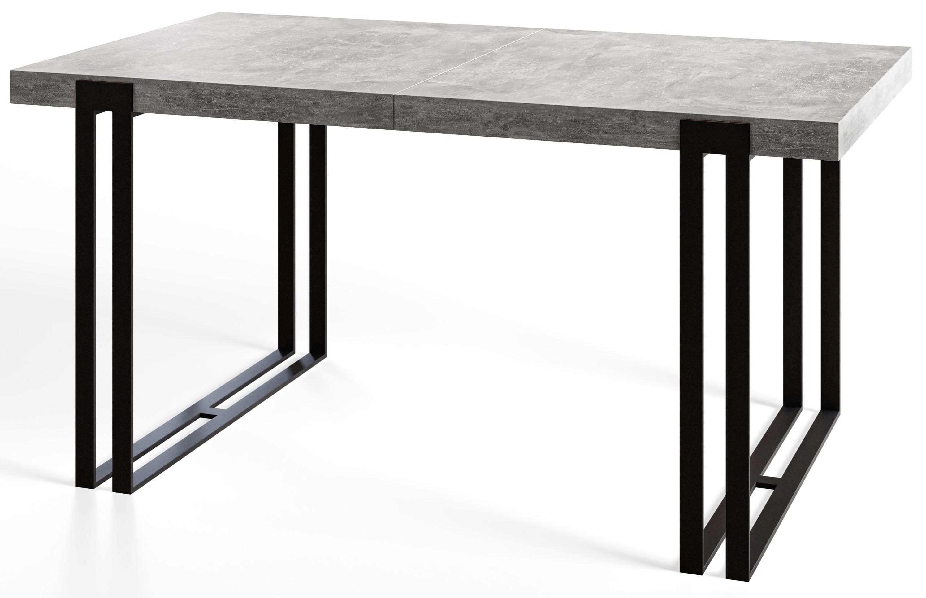 RECHTECKIGER Esszimmertisch ROSA, Größe: 160X90X77 cm, Wohnzimmertisch Farbe: Hellgrau, mit Metallbeinen in Farbe Schwarz - Schwarz/Grau, Holzwerkstoff (160/90/77cm) - Alpi-Möbel