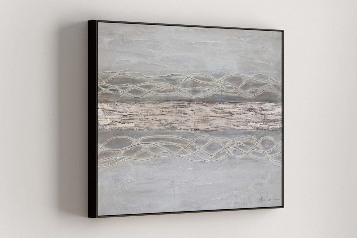 ACRYLBILD HANDGEMALT 100/75 cm - Beige/Braun, Holz/Textil (100/75cm) - KUNSTLOFT