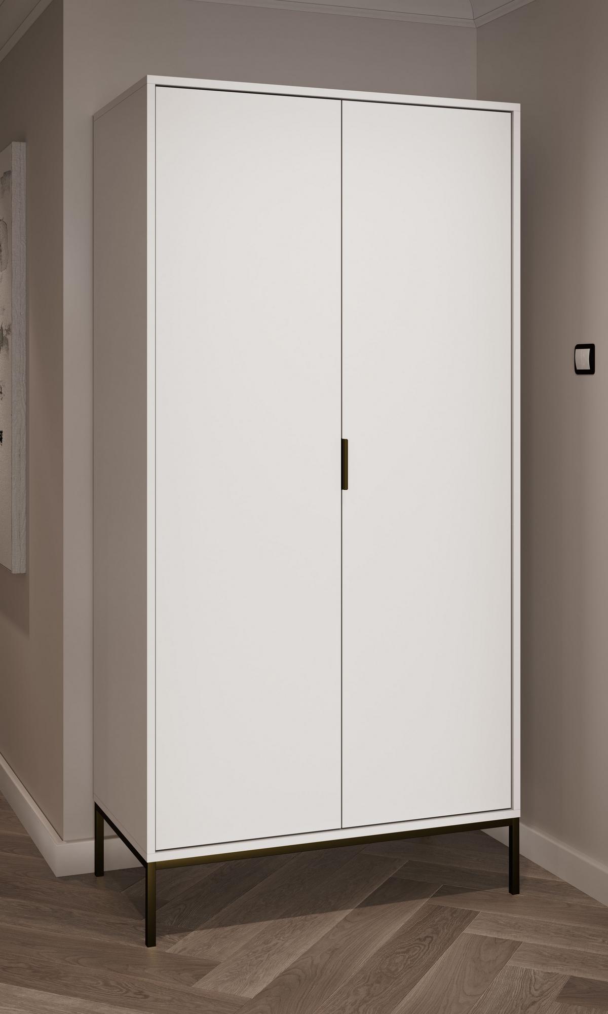 DREHTÜRENSCHRANK Austin - Schwarz/Weiß, Holzwerkstoff (55/205/100cm) - RAUMHIRSCH FURNITURE