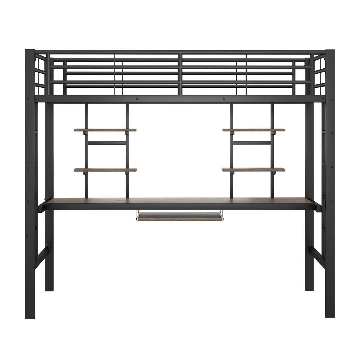 BETT Schwarz 204/95/180 cm - Schwarz, Holzwerkstoff/Metall - Urban Meuble