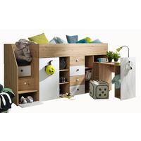 HOCHBETT 249/123/93 - Eiche Artisan/Weiß, Holz (90/200cm) - MÖBEL KRYSPOL