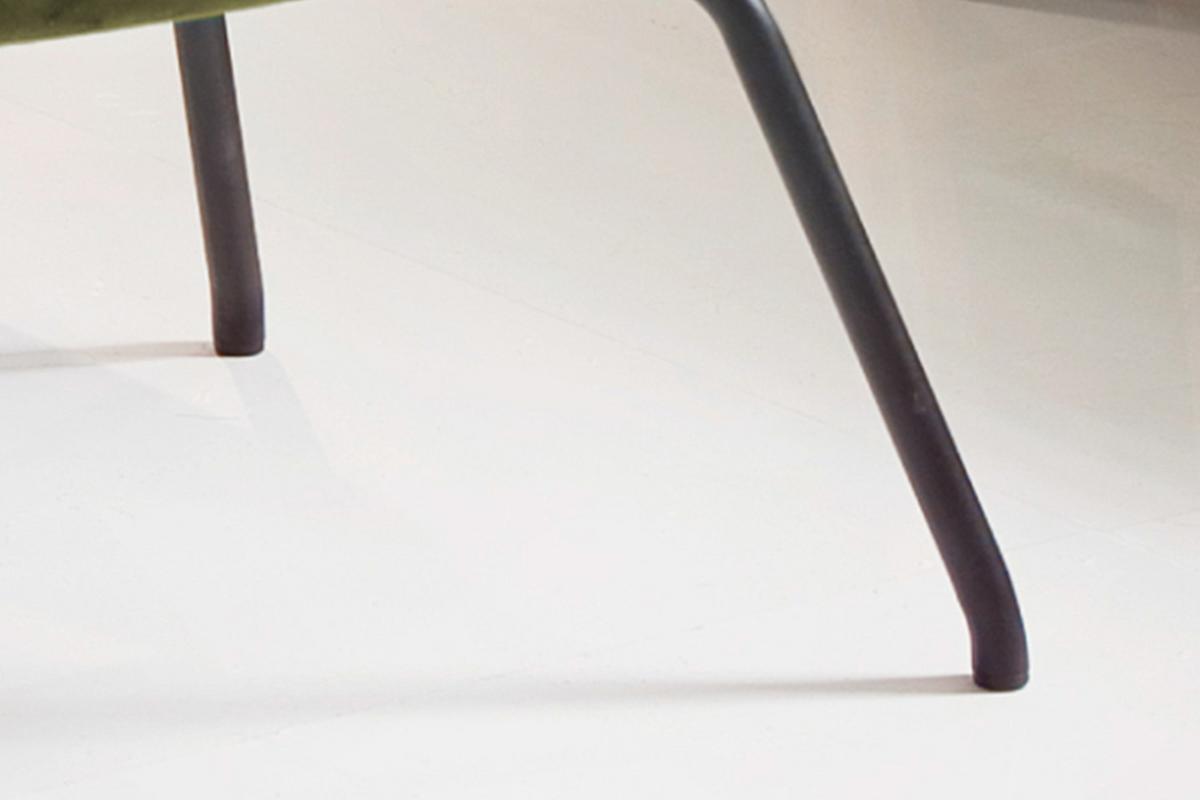 HOCKER LOTTE Grün Velvet - Olivgrün, Textil/Metall (57/44/52cm) - KAWOLA