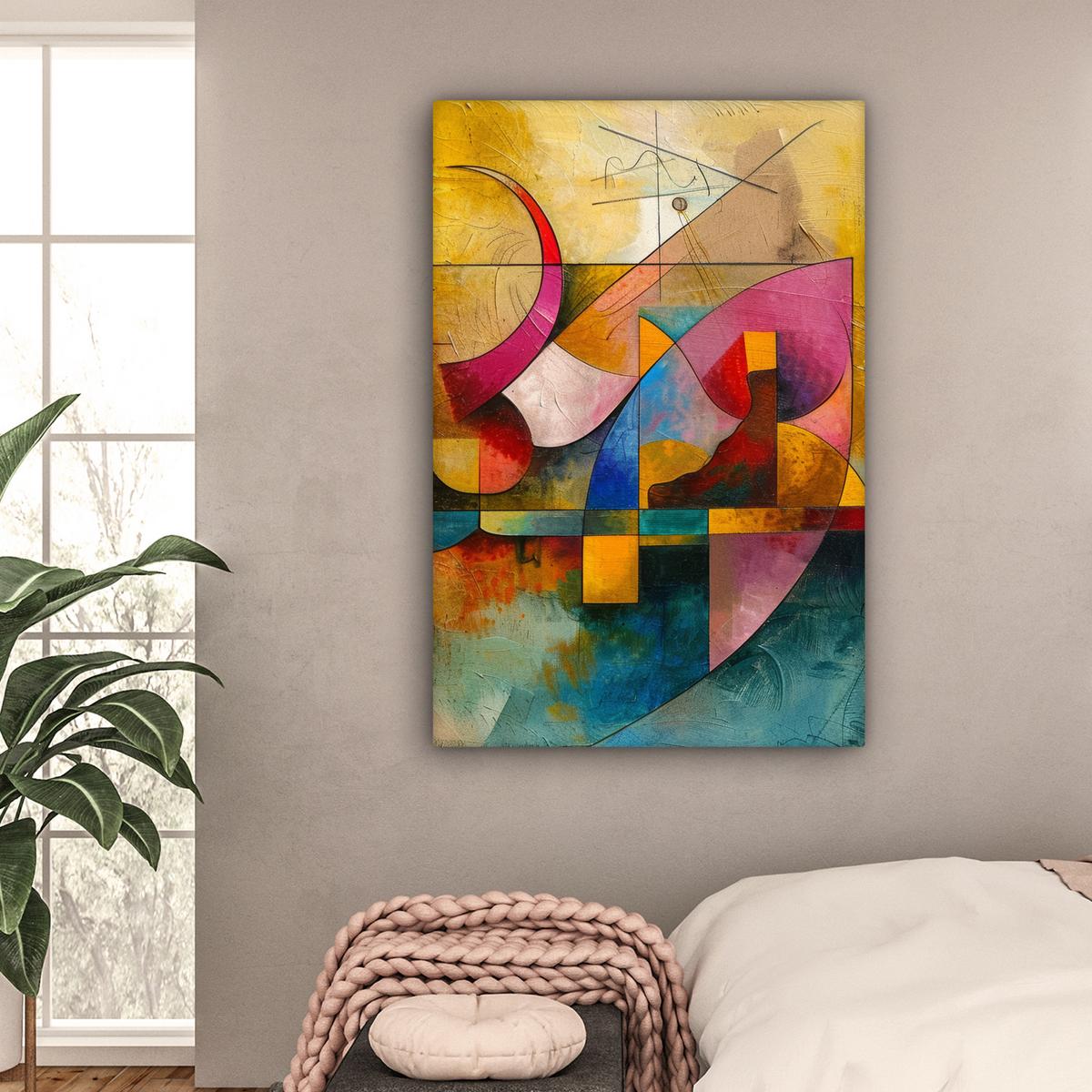 LEINWANDBILD Kunst - Abstrakt - Modern Deko XXL 80x120 cm - Gelb, Textil (80/120cm) - MuchoWow