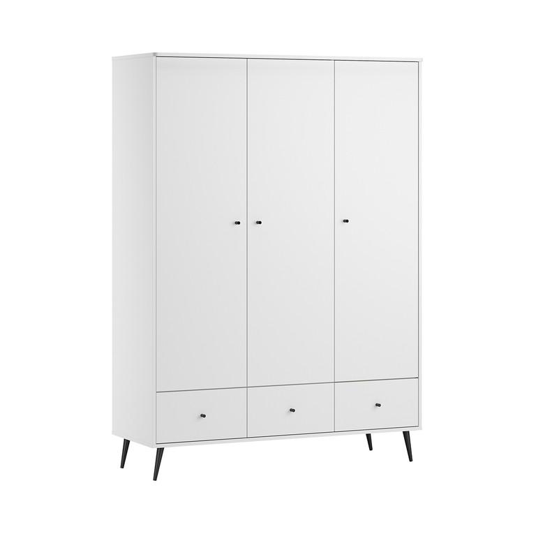 SCHRANK 3 Türen Blanca Weiß - Weiß, Holzwerkstoff (133.2/185/50cm) - Petits-meubles