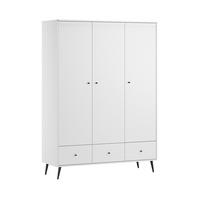 SCHRANK 3 Türen Blanca Weiß - Weiß, Holzwerkstoff (133.2/185/50cm) - Petits-meubles