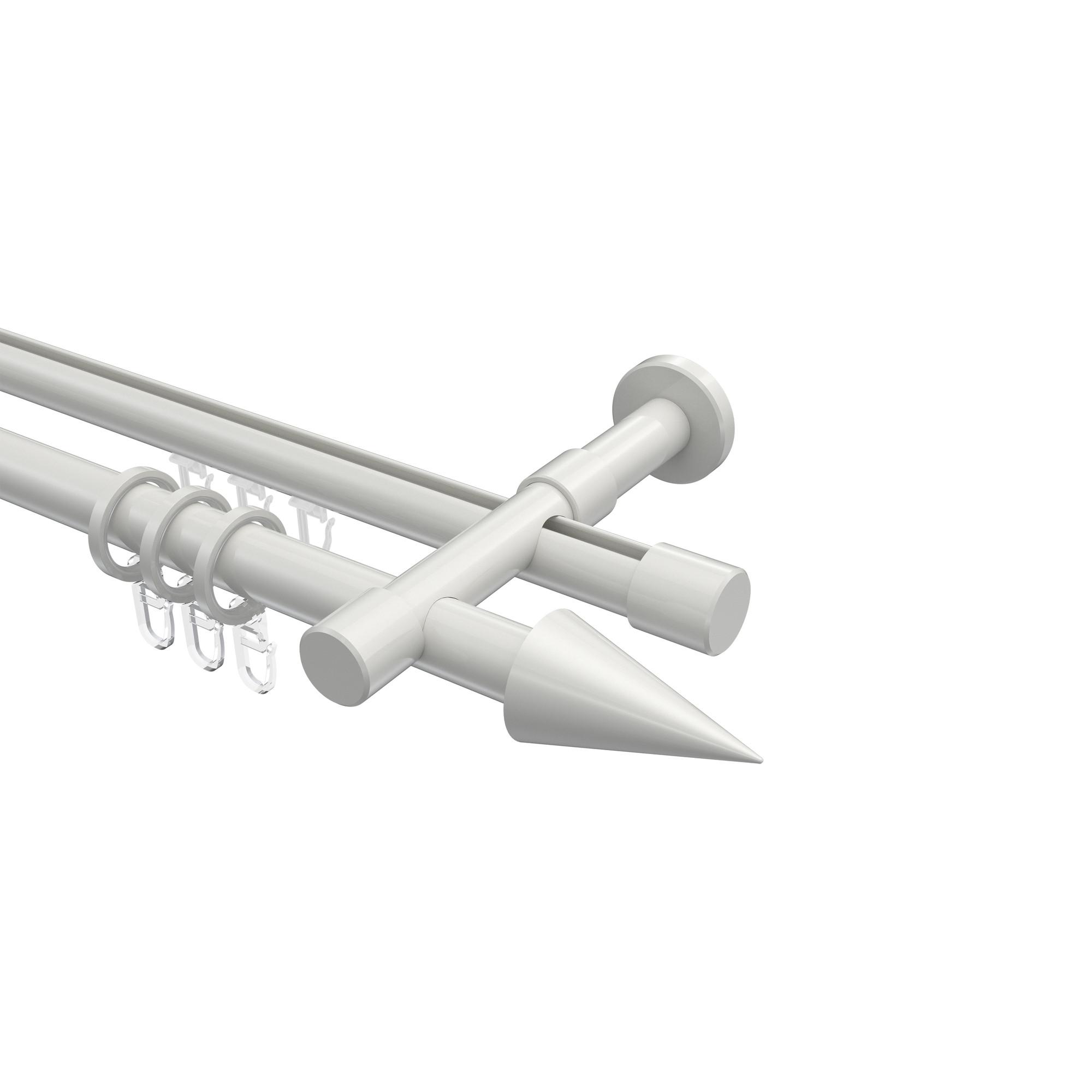 GARDINENSTANGE RUNDROHR-INNENLAUF Prestige Savio 540 cm (geteilt in 3 x 180 cm), 2-läufig, 20 mm Ø Weiß - Weiß, Metall (540cm) - INTERDECO