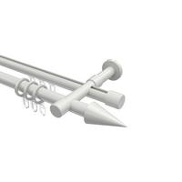 GARDINENSTANGE RUNDROHR-INNENLAUF Prestige Savio 200 cm, 2-läufig, 20 mm Ø Weiß - Weiß, Metall (200cm) - INTERDECO