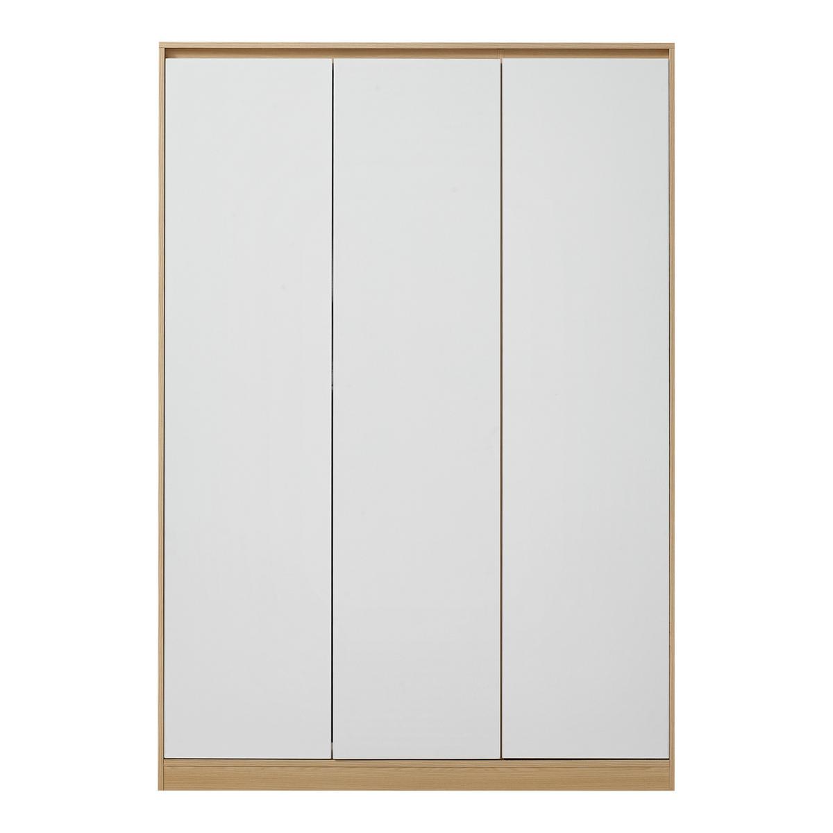 KLEIDERSCHRANK Bastheim - Eichefarben/Weiß, Holzwerkstoff (120/176/52cm) - [en.casa]