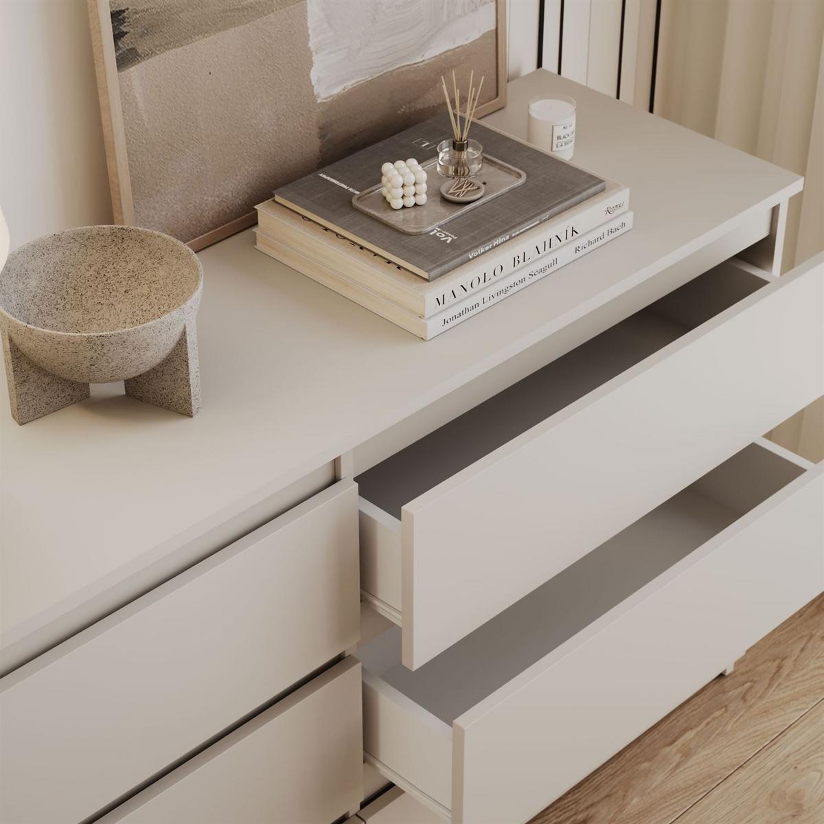 SIDEBOARD HANA M6 Kaschmir 120cm - Kaschmir, Holzwerkstoff (120/74.4/30cm) - Lookway