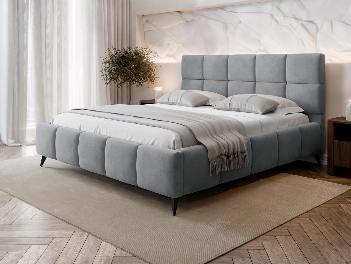 POLSTERBETT Amber - Schwarz/Naturfarben, Holzwerkstoff/Textil (180/200cm) - MIRJAN24