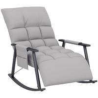 SCHAUKELSTUHL Sessel Relaxsessel mit Fußstütze, Schaukelsessel mit Seitentasche - Grau, Kunststoff (134/70/60cm) - HOMCOM