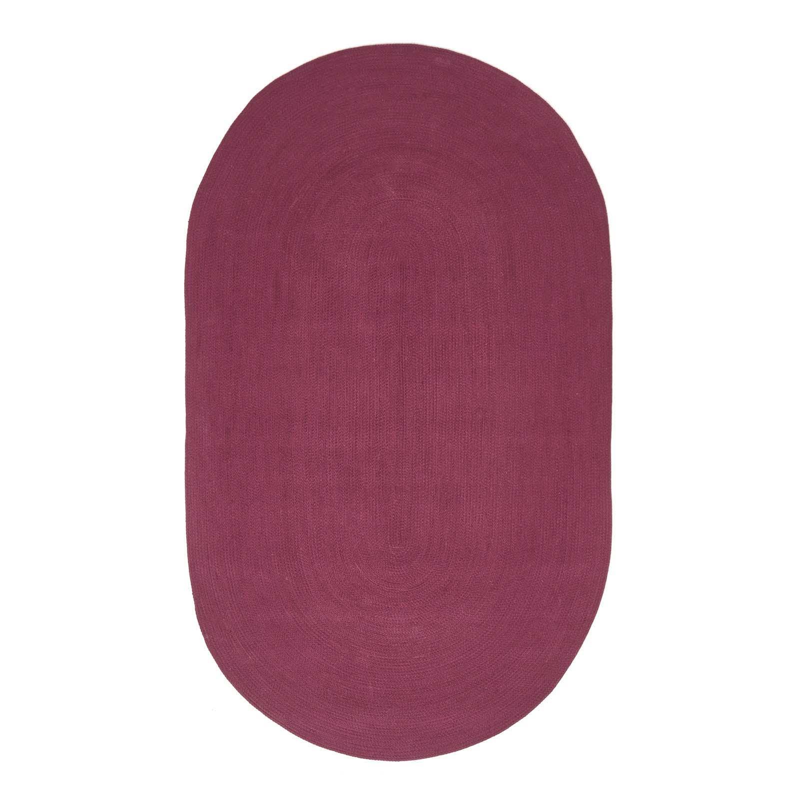 TEPPICH geflochten oval 110/170 cm - Weinrot, Textil (110/170cm) - Homescapes