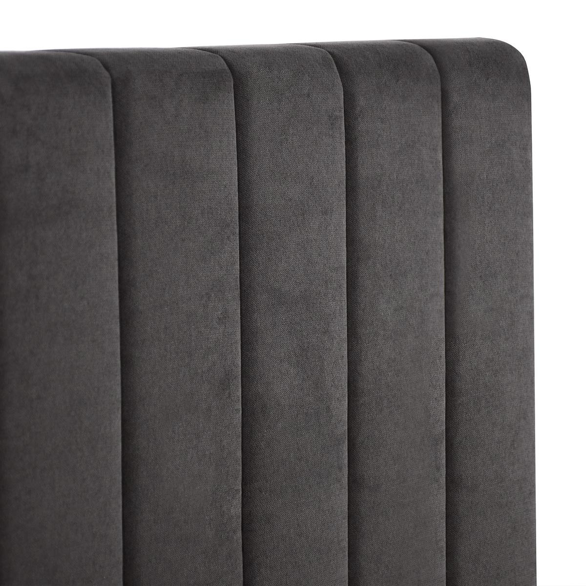 POLSTERBETT Melvio Doppelbett 160x200 cm mit Bettkasten und hohem Steppkopfteil, ohne Matratze, Dunkelgrau - Dunkelgrau, Textil (160/200cm) - Beautysofa