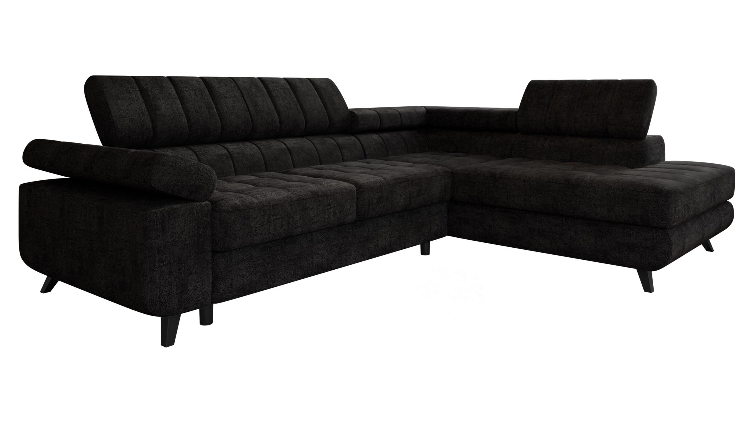 ECKSOFA Nord Premium, Seite: Rechts - Anthrazit/Schwarz, Holz/Textil (264/203cm) - MIRJAN24