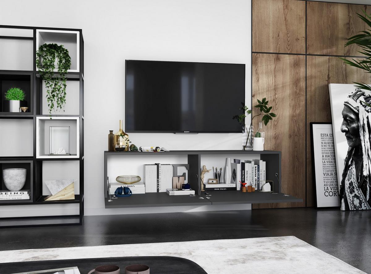 TV-SCHRANK Enjoy Grau matt 120 cm - Grau, Holzwerkstoff (120/30/35cm) - Meble Lindner