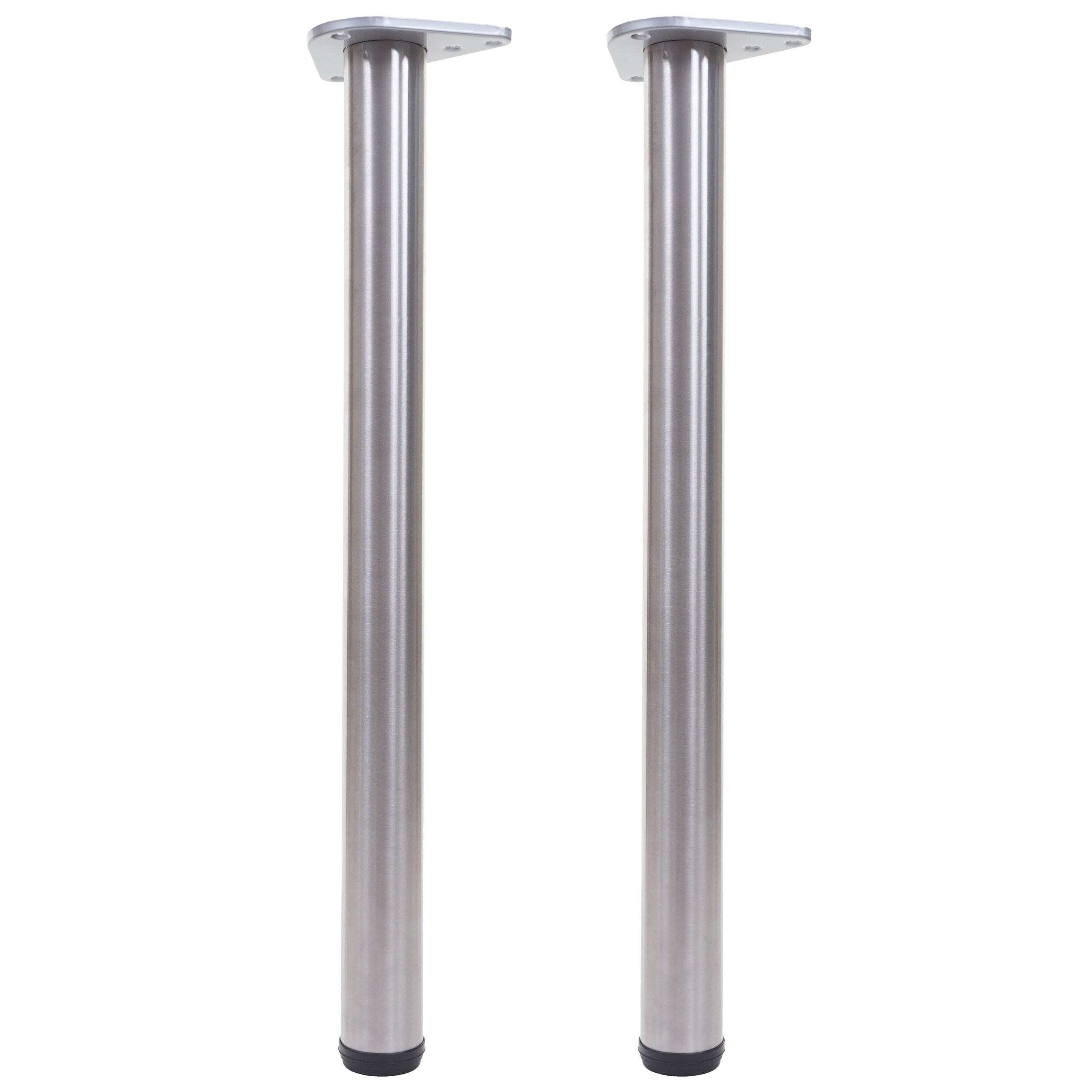TISCHBEIN rund Silber 2er-Set - Silberfarben, Metall (17/73/6cm) - MCW