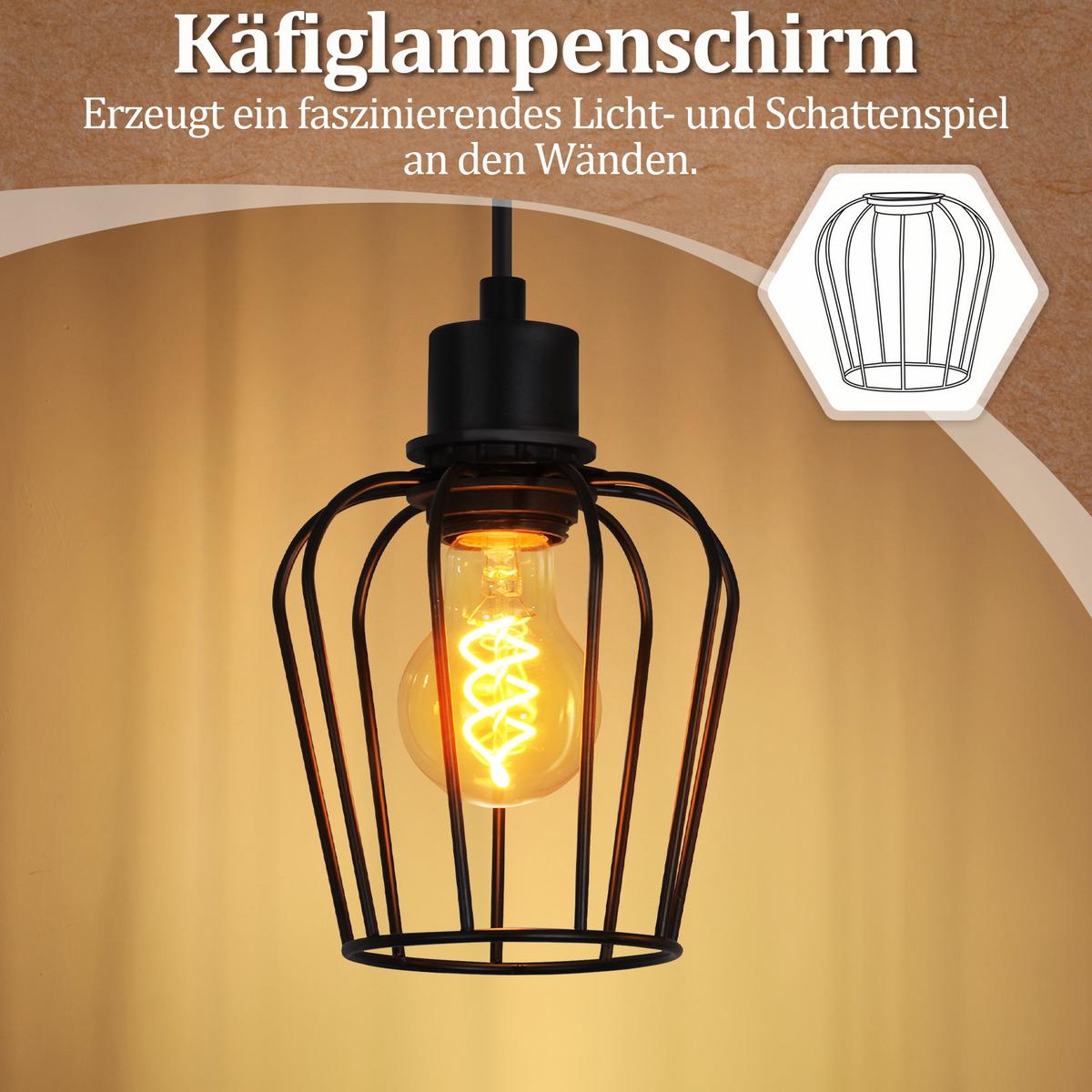 DECKENLEUCHTE Alaric 38/13/48 cm - Schwarz, Holz/Metall (38/13/48cm) - ZMH