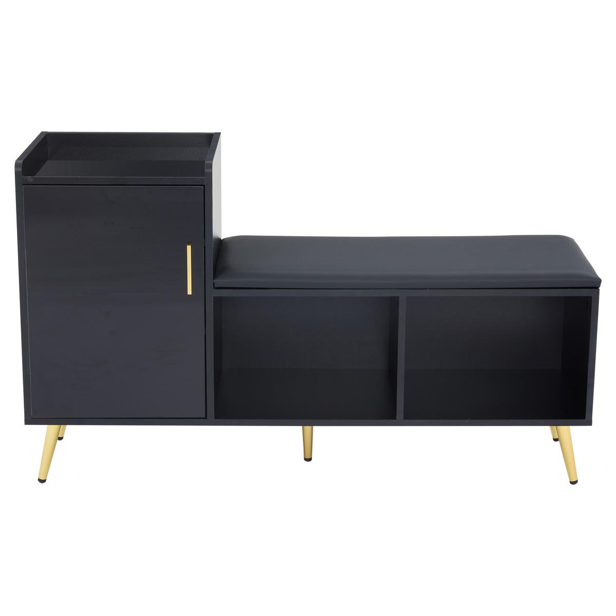 SCHUHSCHRANK Schwarz 120/35/71.5 CM - Schwarz, Holzwerkstoff (35/72/120cm) - Urban Meuble