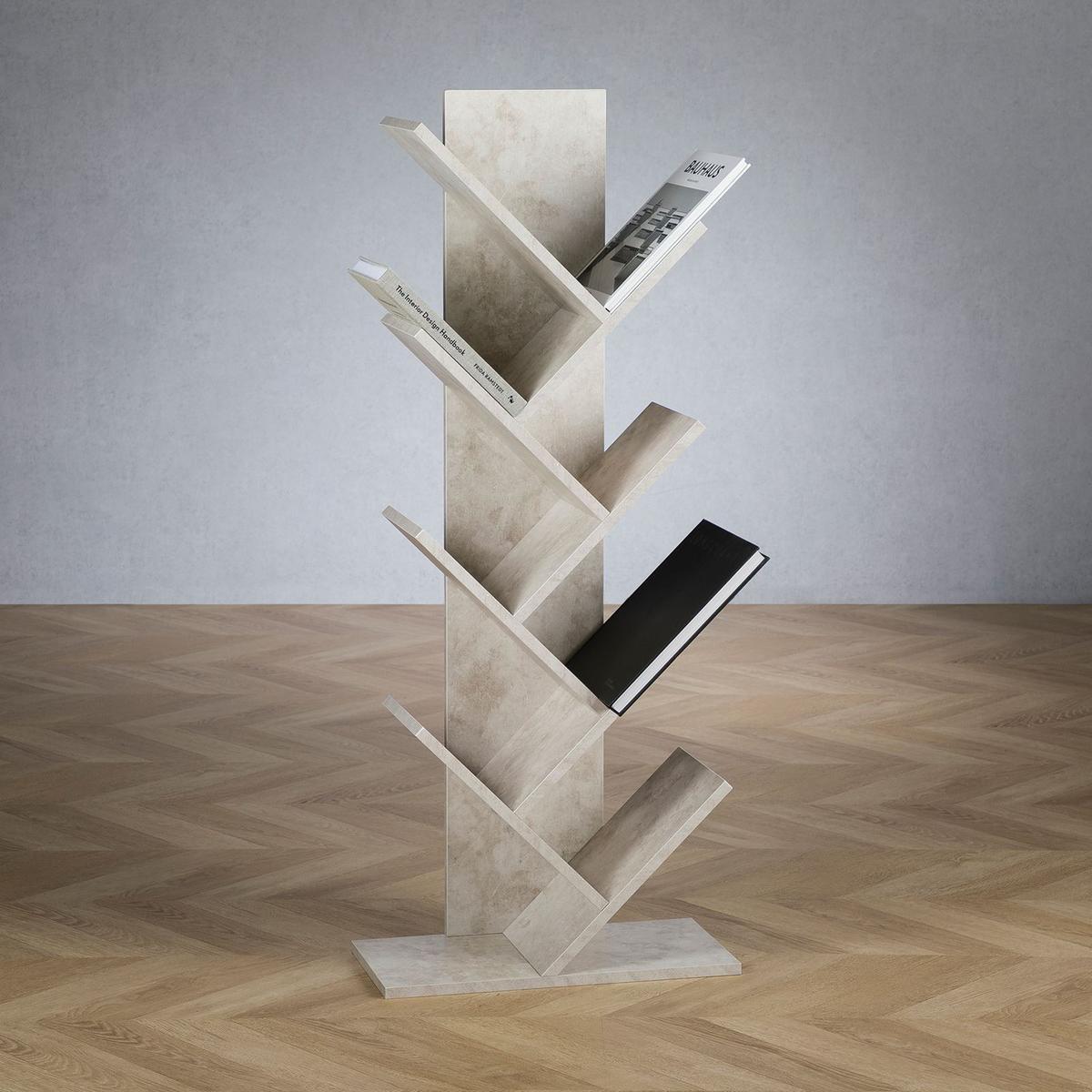 BÜCHERREGAL JULES Betonoptik - Grau, Holzwerkstoff (48/116/23cm) - IDIMEX