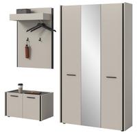 GARDEROBEN-SET 3-teilig Kaschmir 197 x 190 cm, Garderobenkombination mit Soft-Close - Kaschmir/Schwarz, Holzwerkstoff/Kunststoff (197/190/40cm) - Inn.Furn