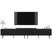 TV-LOWBOARD 2-er Set Elpis Schwarz matt mit Metallbeinen 150 cm Glamour - Schwarz, Holzwerkstoff (300/60.5/36.5cm) - Meble Lindner