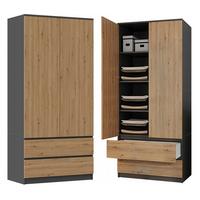 KLEIDERSCHRANK Anthrazit, Artisan 90/180/50 - Anthrazit, Holzwerkstoff (90/180/50cm) - RAUMHIRSCH FURNITURE