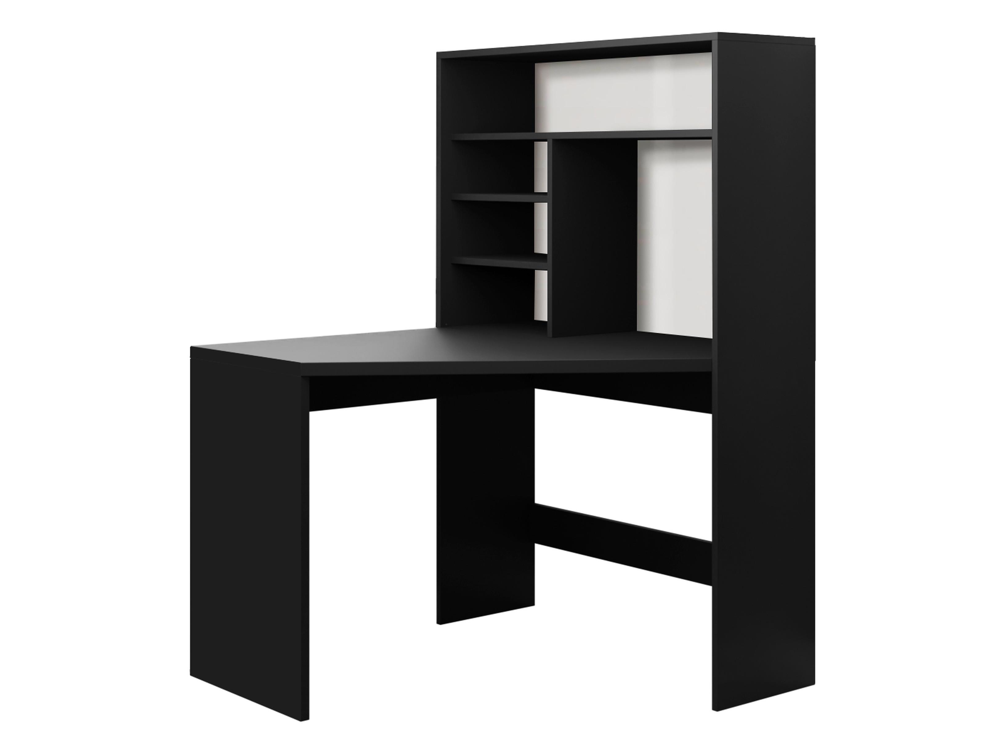 ECKSCHREIBTISCH MIT REGAL Zayden - Schwarz, Holzwerkstoff (101/96/141cm) - MIRJAN24