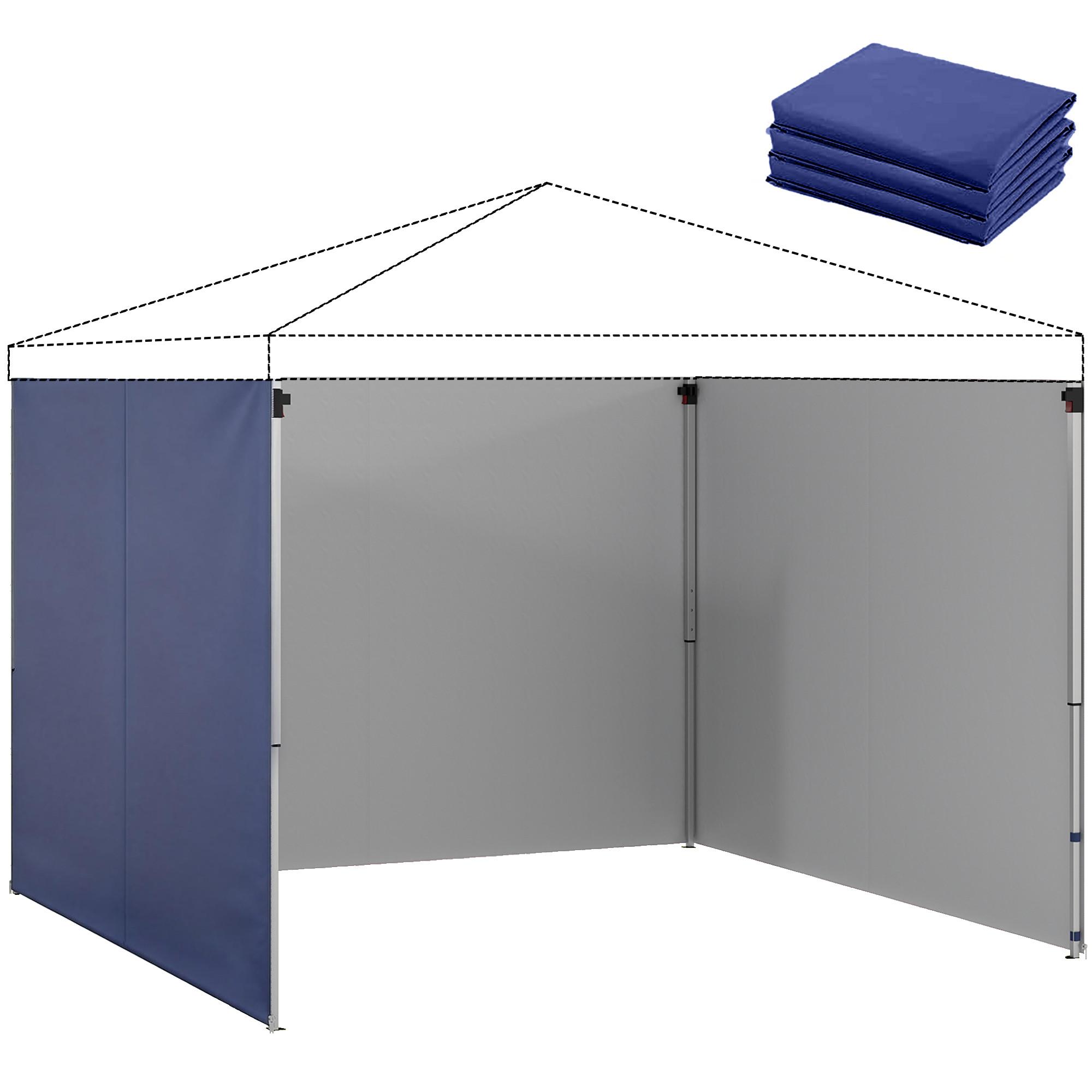 SEITENTEILE-FÜR-PAVILLON 3er Set Oxford-Gewebe Blau - Dunkelblau, Textil (200/1/300cm) - Outsunny