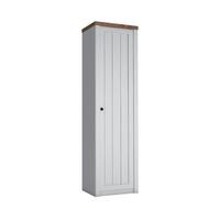 SCHRANK 1 Tür Léandre Weiß und Holz - Weiß, Holzwerkstoff (50.2/198.1/43.3cm) - Petits-meubles