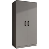 DREHTÜRENSCHRANK Trend, ohne Schubladen, Graphit - Schwarz/Graphitfarben, Holzwerkstoff (90/180/50cm) - Beautysofa