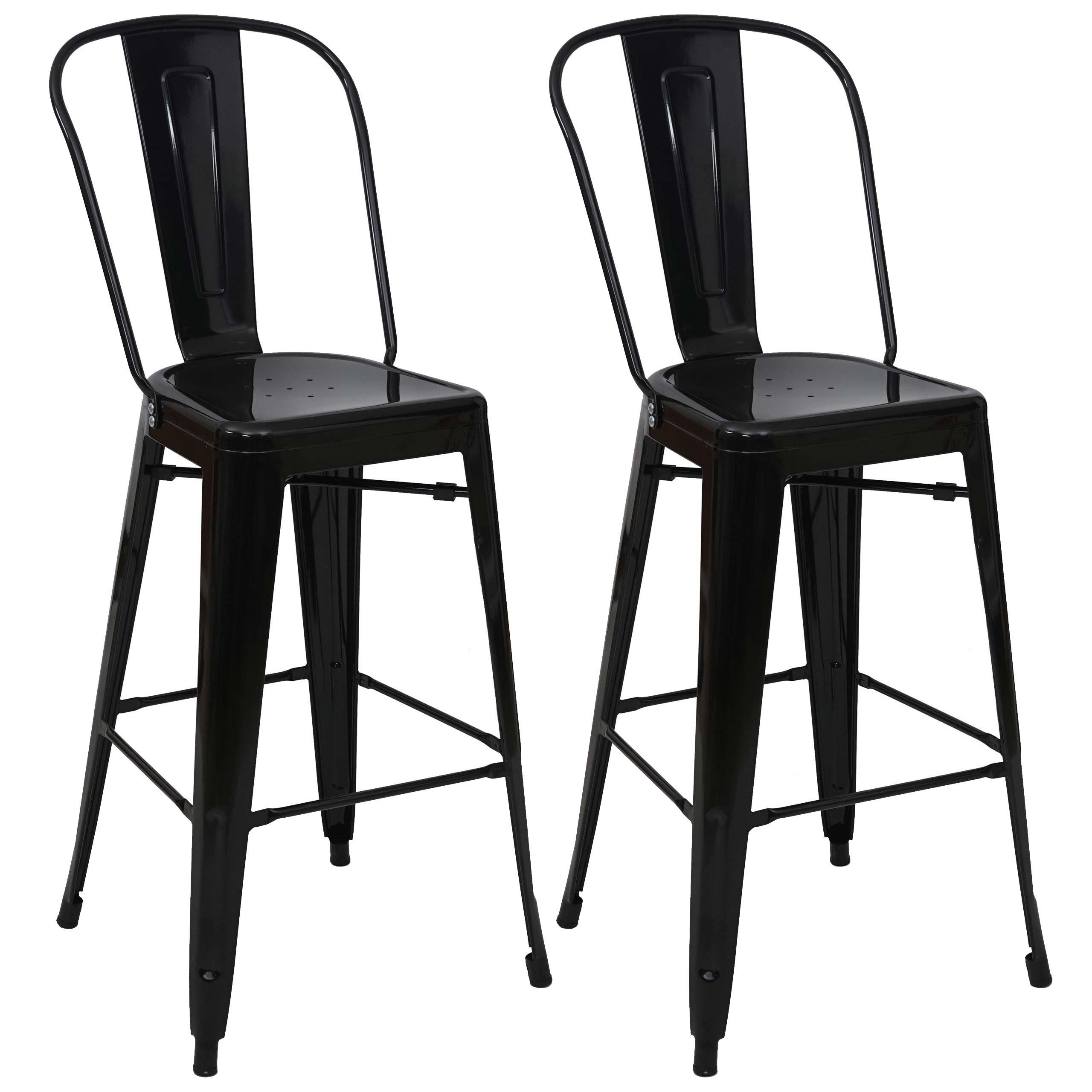 BARHOCKER METALL Schwarz 2er-Set - Schwarz, Metall (50/117/45cm) - MCW