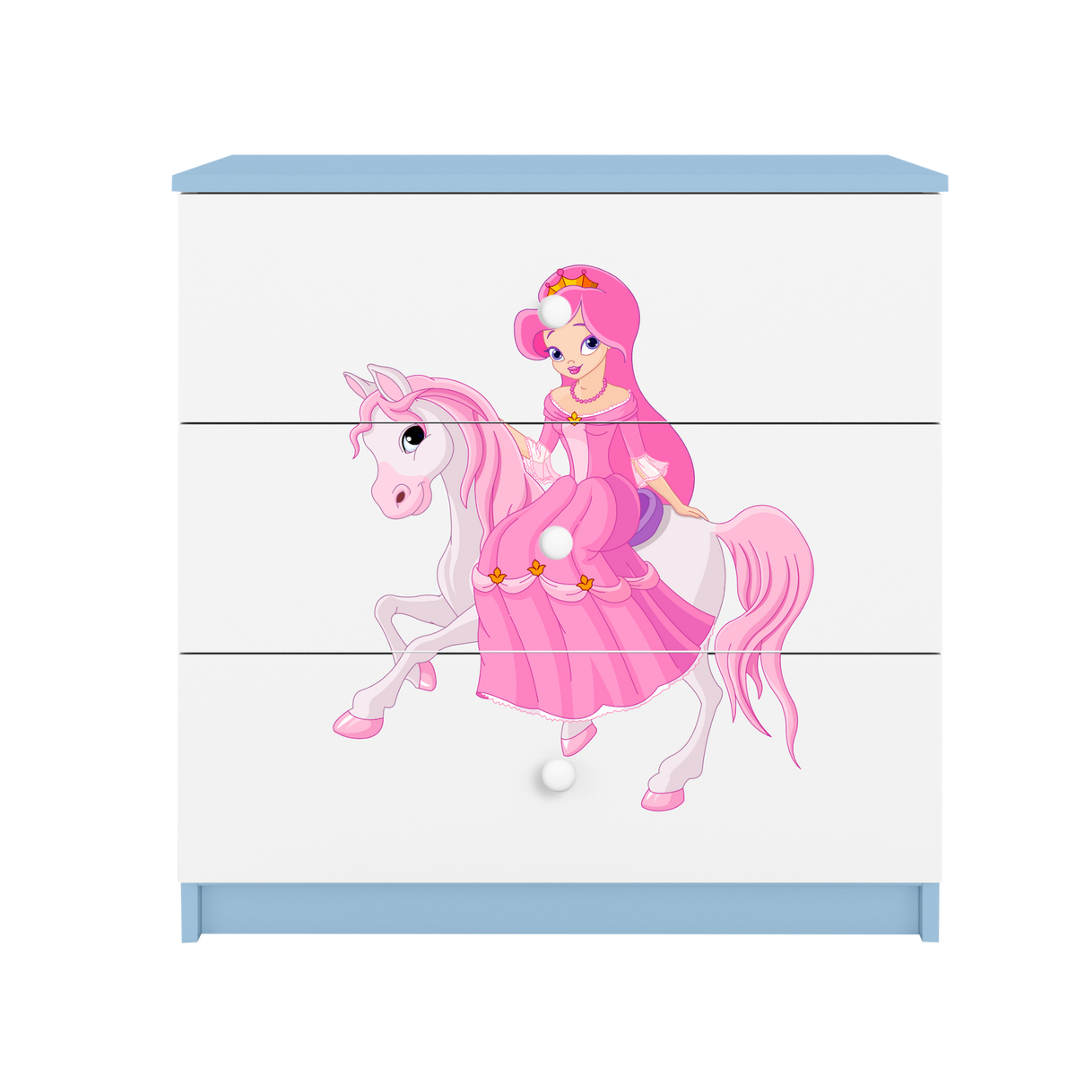 KOMMODE Babydreams Prinzessin zu Pferd 81/81/41 - Blau, Holzwerkstoff (81/81/41cm) - RAUMHIRSCH FURNITURE