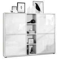 HIGHBOARD Cuba Türen in Weiß Hochglanz - Weiß Hochglanz, Holzwerkstoff (130.5/105.5/35.5cm) - Vladon