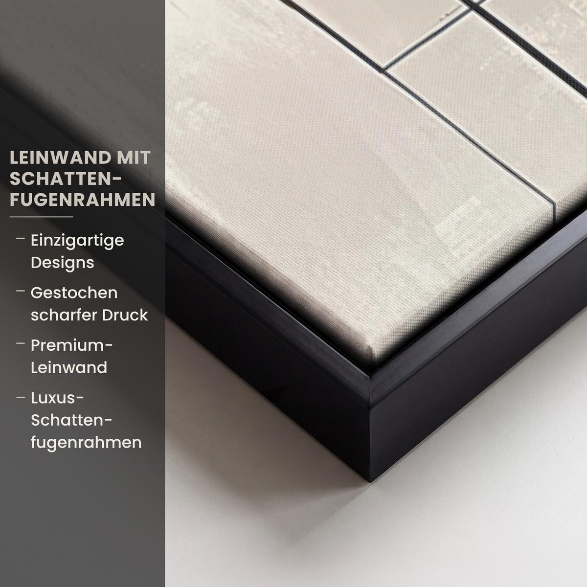 LEINWAND Bilder mit Rahmen - Abstrakt - Gold - Bronze - Grün - Formen - Modern - 60x90 - Multicolor, Textil (60/90cm) - MuchoWow
