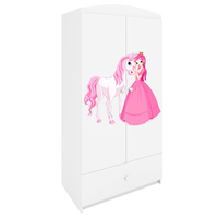 KINDERKLEIDERSCHRANK Prinzessin I - Weiß, Holzwerkstoff (90/175/52cm) - RAUMHIRSCH FURNITURE