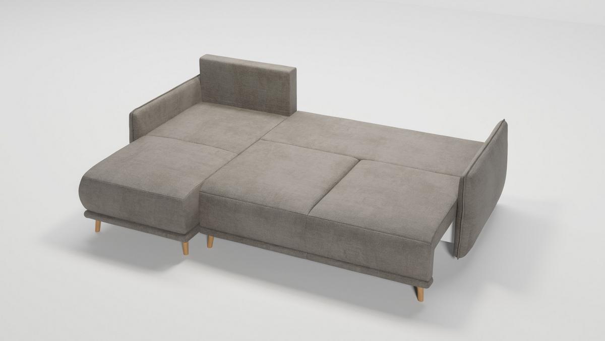 ECKSOFA Chroma Dunkelbeige Luxusmicrofaser - Beige/Braun, Holz/Textil (238/170cm) - S-Style
