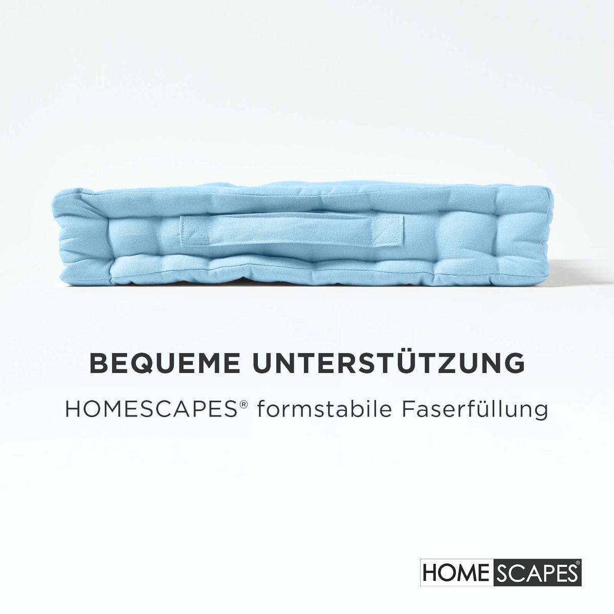 SITZKISSEN hellblau 40/40/8 cm – Bodenkissen unifarben - Hellblau, Textil (40/40/8cm) - Homescapes