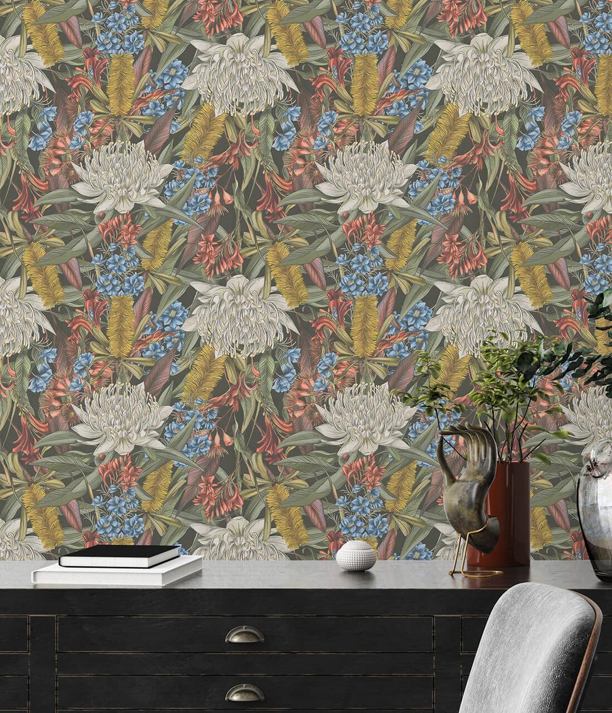 VLIESTAPETE Bunt 53/1005 cm - Schwarz, Textil (53/1cm) - KUNSTLOFT