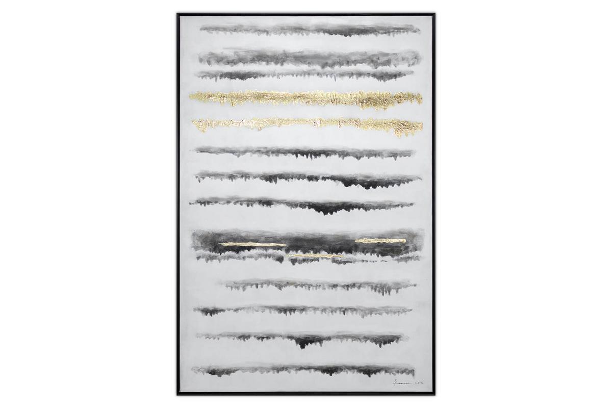 ACRYLBILD HANDGEMALT 82,5/122,5 cm - Schwarz/Grau, Textil (82.5/122.5cm) - KUNSTLOFT