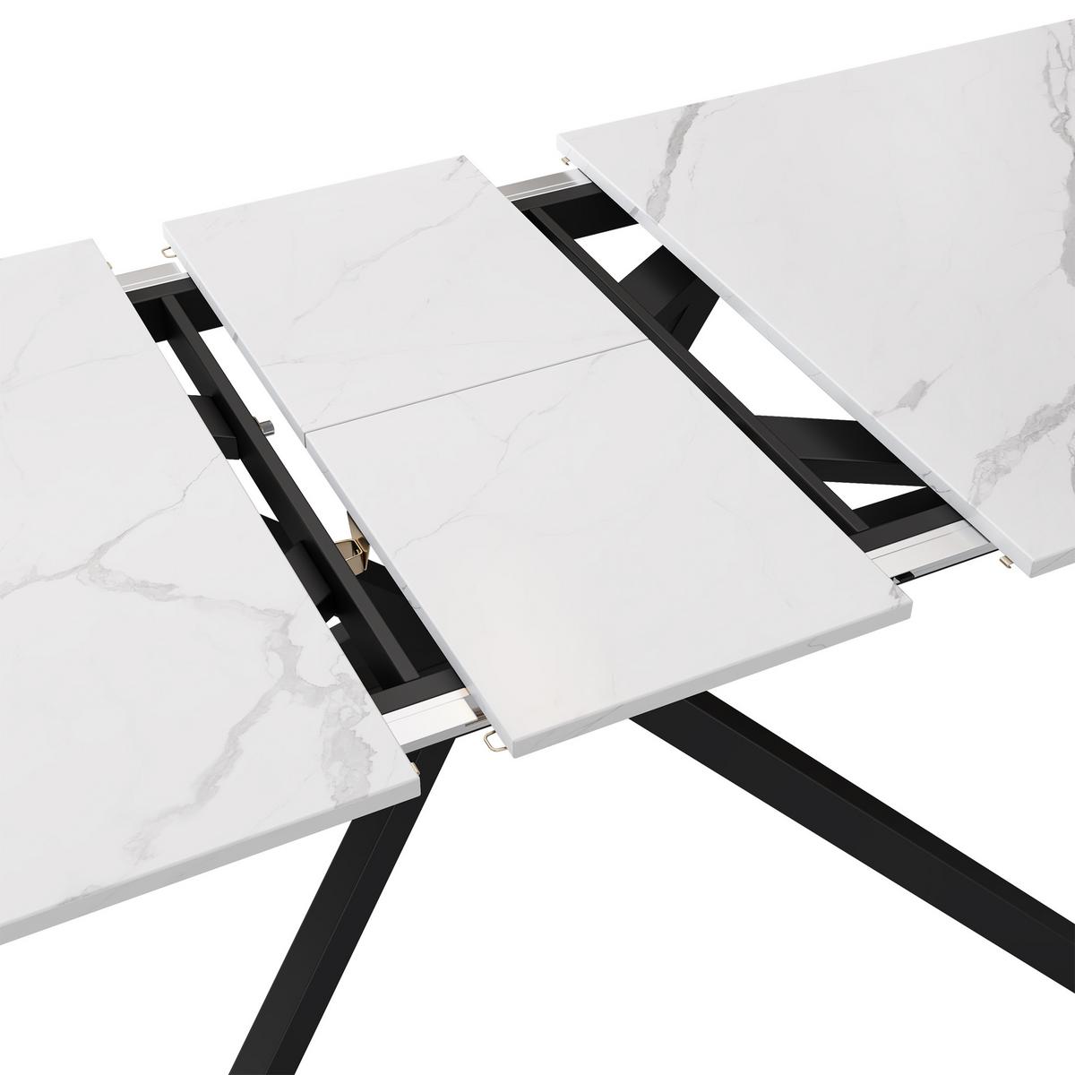 ESSTISCH ausziehbar 150–180 cm in Marmor-Optik - Grau, Holzwerkstoff (70/180/76cm) - Urban Meuble