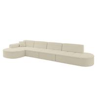 ECKSOFA Ottomane Links TARO-L3 - 413x171x79,5 cm Beige - Beige, Holzwerkstoff/Textil (413/171cm) - ALTDECOR
