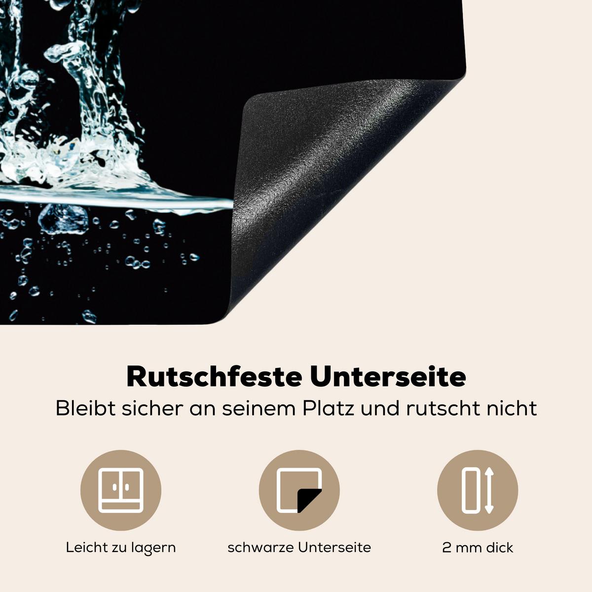 HERDABDECKPLATTE Wasser - Obst - Orange - Erdbeere - Kirsche - Schwarz Ceranfeldabdeckung 85x52 cm - Orange, Kunststoff (85/52/0.2cm) - MuchoWow
