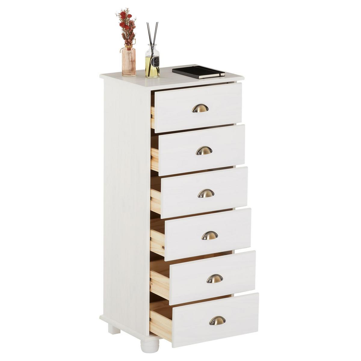 APOTHEKERKOMMODE COLMAR weiß - Weiß, Holz (49/114/39cm) - IDIMEX