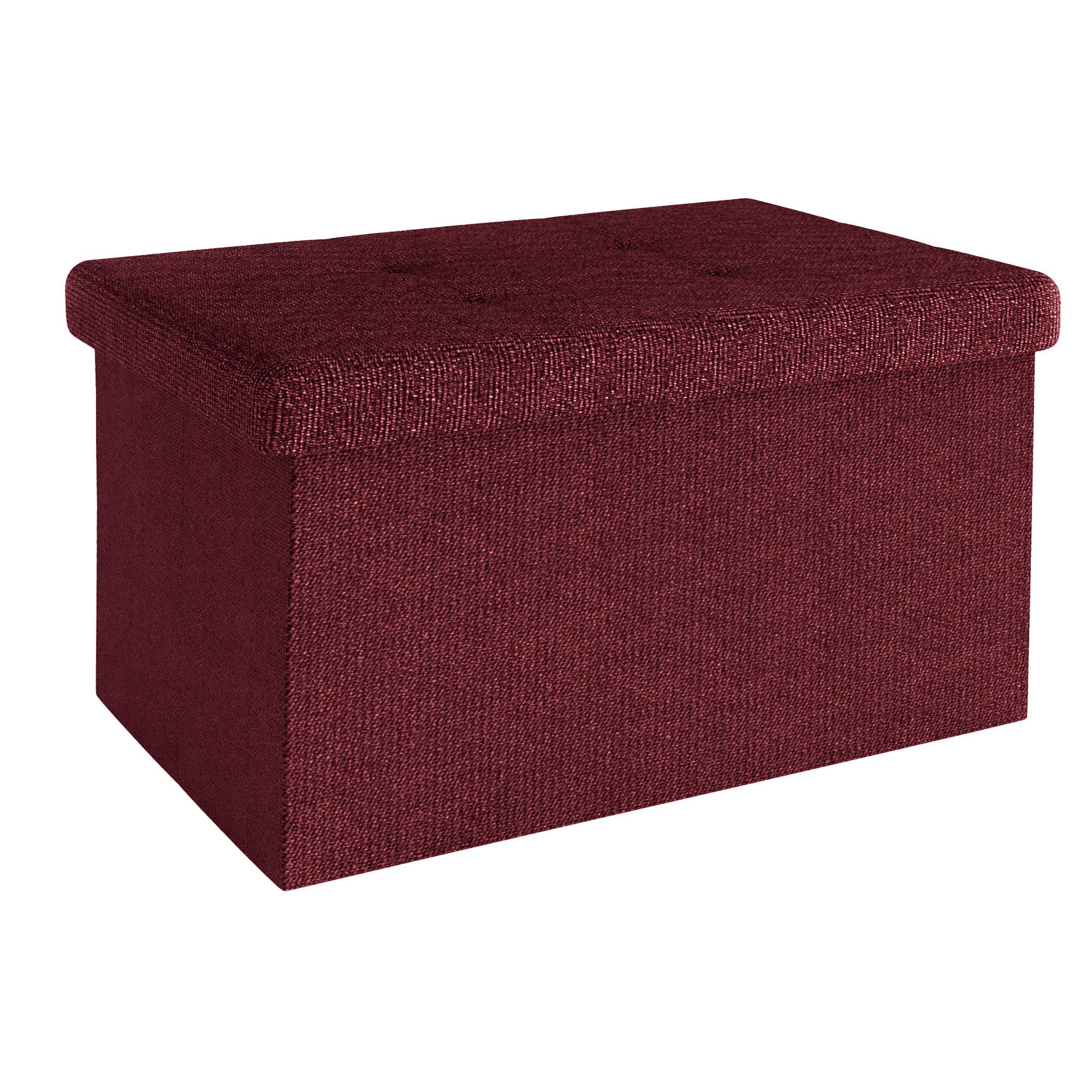 SITZBANK Faltbar mit Stauraum 49/30/30 cm (Rot) - Bordeaux, Textil (30/30/49cm) - Intirilife
